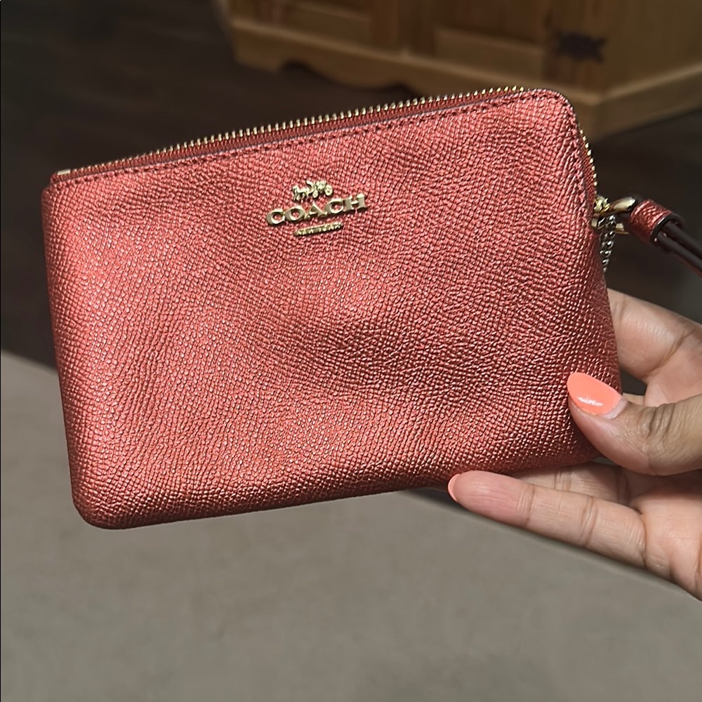 Coach Red Leather Wristlet